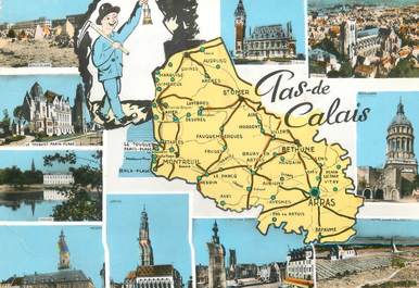 / CPSM FRANCE 62 "Pas de Calais"  / CARTE GEOGRAPHIQUE