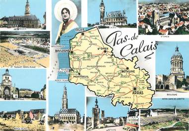 / CPSM FRANCE 62 "Pas  de Calais" / CARTE GEOGRAPHIQUE