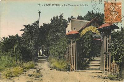 CPA FRANCE 95  "Argenteuil, la Montée au Moulin" / RESTAURANT A. PETIT