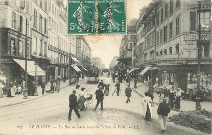 / CPA FRANCE 76 "Le Havre, la rue de Paris prise de l'hôtel  de ville"
