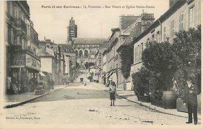 CPA FRANCE 95  "Pontoise, Rue Thiers et Eglise Notre Dame"