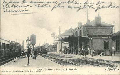 CPA FRANCE 78 "La Gare 'Achères, Forêt de Saint Germain" / TRAIN