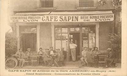 CPA FRANCE 01 "Ambérieu en Bugey, Café Sapin"