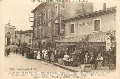 CPA FRANCE 01 "Ars, Hotel POZARD, Café restaurant"