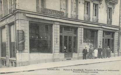 CPA FRANCE 01 "Bourg en Bresse, Maison C. Ecochard, magasin de musique et instruments, avenue d'Alsace Lorraine"