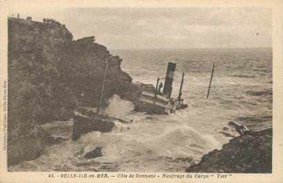 / CPA FRANCE 56 "Belle Isle en Mer, Côte de Donnant, naufrage du cargo Yser"