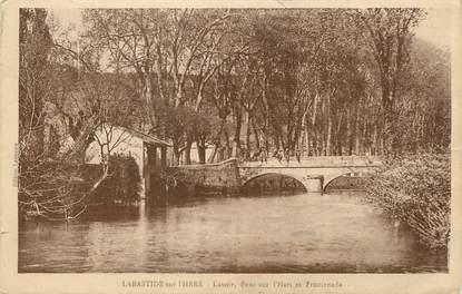 / CPA FRANCE 09 "Labastide sur l'Hers, lavoir, pont sur l'Hers et promenade"
