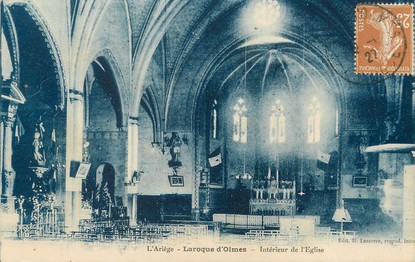 / CPA FRANCE 09 "Laroques d'Olmes, intérieur de l'église"