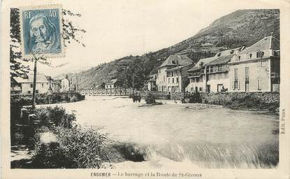 / CPA FRANCE 09 "Engomer, le barrage et la route de Saint Girons"