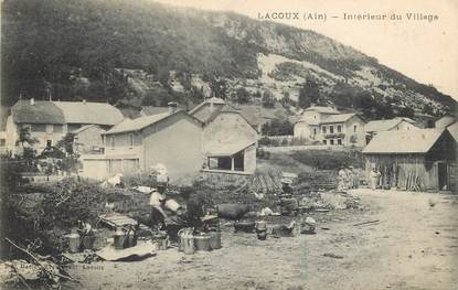 CPA FRANCE 01 "Lacoux, intérieur du village"