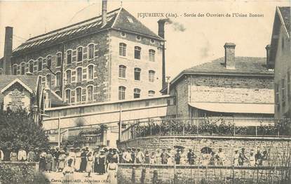 CPA FRANCE 01 "Jujurieux, sortie des ouvriers des Usines Bonnet"