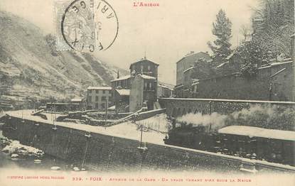 / CPA FRANCE 09 "Foix, avenue de la gare" / TRAIN