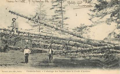 CPA FRANCE 01 "Virieu le Petit, l'abattage des Sapins dans la forêt d'Arvière"