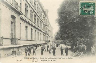 / CPA FRANCE 75016 "Paris Auteuil, école normale d'instituteurs de la Seine, façade sur le Parc"