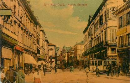 / CPA FRANCE 68 "Mulhouse, rue du Sauvage "