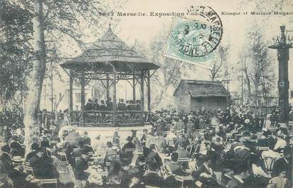 / CPA FRANCE 13 "Marseille, exposition coloniale kiosque et musique Malgach"