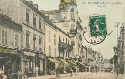 / CPA FRANCE 42 "Roanne, les promenades Populle "