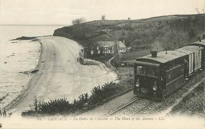 / CPA FRANCE 35 "Cancale, la Grève de l'Aurore" / TRAMWAY