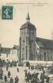 35 Ille Et Vilaine / CPA FRANCE 35 "Le Grand Fougeray, l'église et la place un jour de marché"