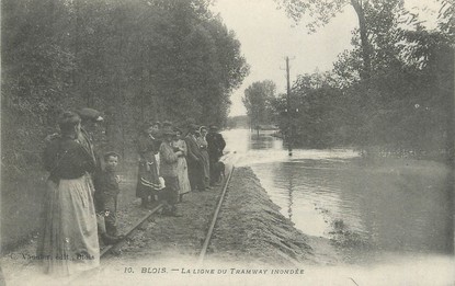 / CPA FRANCE 41 "Blois, la ligne du Tramway inondée"
