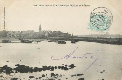 / CPA FRANCE 29 "Roscoff, vue générale, le port et le Môle"