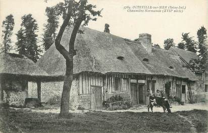 / CPA FRANCE 76 "Octeville sur Mer, chaumière Normande"