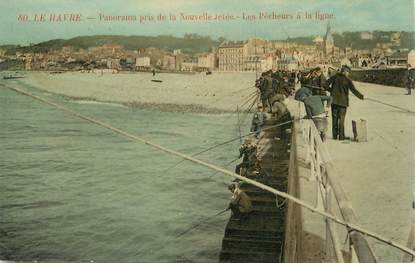 / CPA FRANCE 76 "Le havre, panorama pris de la nouvelle jetée" / PÊCHE