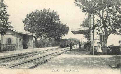 CPA FRANCE 13 "Grans, la gare" / TRAIN