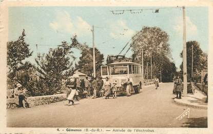 CPA FRANCE 13 "Gémenos, arrivée de l'électrobus" / BUS AUTOMOBILE