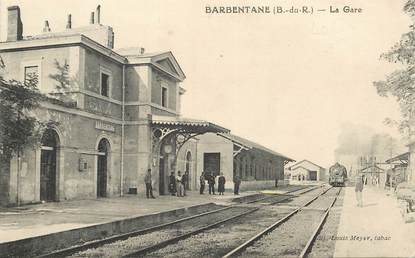 CPA FRANCE 13  "Barbentane, la gare" / TRAIN