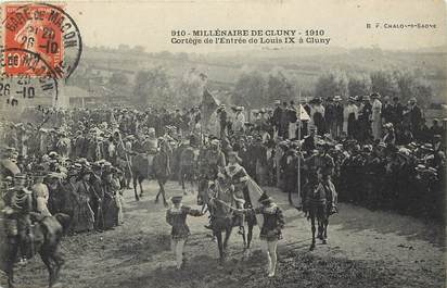 CPA FRANCE 71  "Cluny, le Millénaire, 1910, Cortège de l'entrée de Louis IX"