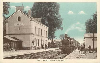 CPA FRANCE 72 "Mayet, la gare" / TRAIN