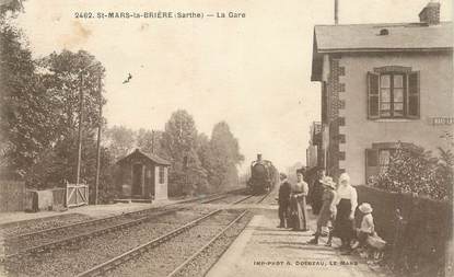 CPA FRANCE 72 "Saint Mars la Brière, la Gare" / TRAIN