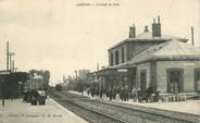 50 Manche CPA FRANCE 50 "Carentan, la gare, arrivée du train"