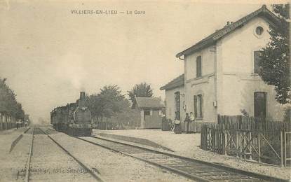 CPA FRANCE 52 "Villiers en Lieu, la gare" / TRAIN