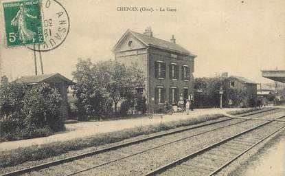 CPA FRANCE 60 "Chepoix, la gare" / TRAIN