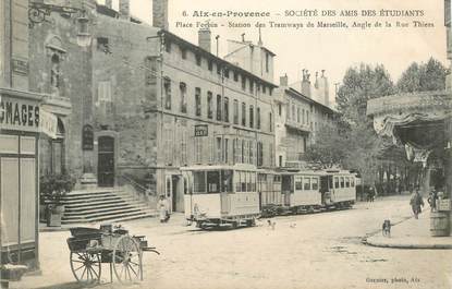 CPA FRANCE   13 "Aix en Provence, Place Forbin" / Station des Tramways"