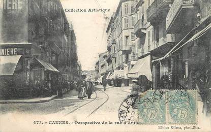 / CPA FRANCE 06 "Cannes, perspective de la rue d'Antibes"