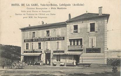 / CPA FRANCE 07 "Vals Les Bains, hôtel de la gare"