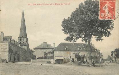 / CPA FRANCE 03 "Vallon, le clocher et la place du Foirail"