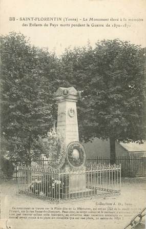 CPA FRANCE 89 "Saint Florentin, le monument aux morts"