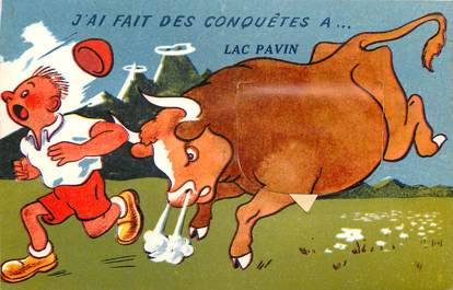 CPA FRANCE 63 "Lac Pavin" / CARTE A SYSTEME