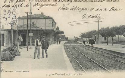 CPA FRANCE 13 "Pas des Lanciers, la gare" / TRAIN