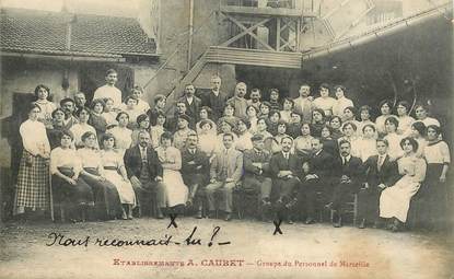 CPA FRANCE 13 "Marseille, Etablissements A. Caubet, groupe de personnel"