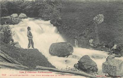 / CPA FRANCE 09 "Aulus les Bains, les neuf sources sur la route d'Oust"