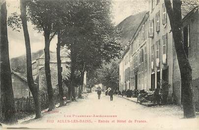 / CPA FRANCE 09 "Aulus les Bains, entrée et hôtel de France "