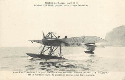 / CPA MONACO "Meeting de Monaco avril 1913, aviateur Prévost" / AVIATON