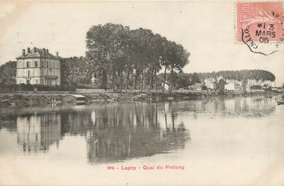 / CPA FRANCE 77 "Lagny, quai du Prélong"