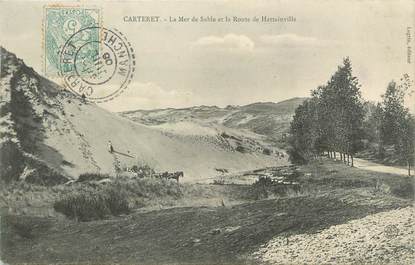 / CPA FRANCE 50 "Carteret, la mer de sable et la route de Hattainville"