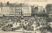 50 Manche / CPA FRANCE 50 "Cherbourg, la place du château un jour de marché "